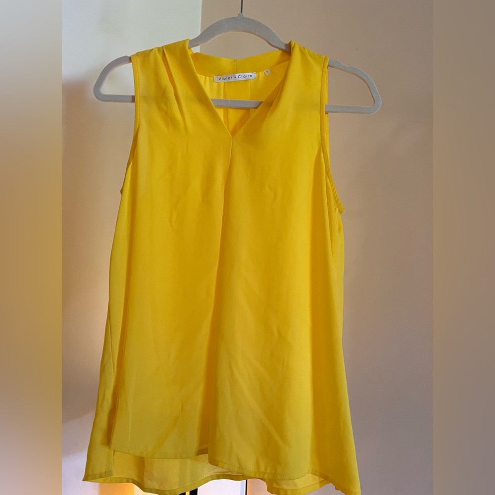 Violet & Claire Yellow Sleeveless Blouse